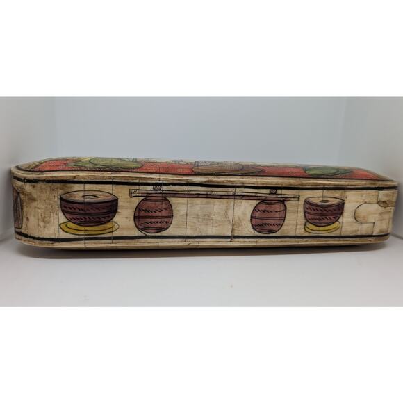 Vintage Indian Camel Bone Pen/Pencil Box Storage Hand Painted Female Figures - Picture 2 of 9